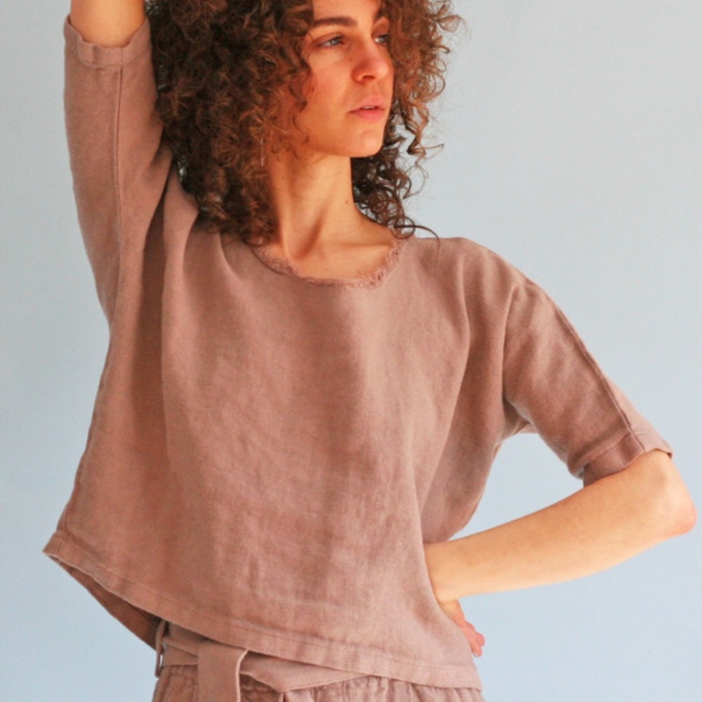 Black Crane Dolman top, oatmeal, size M - worn twice